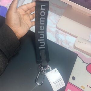 Black Lululemon Never Lost Keychain